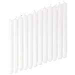Tafelkerzen, 12er Pack, weiß glänzend 2,2 x 25 cm