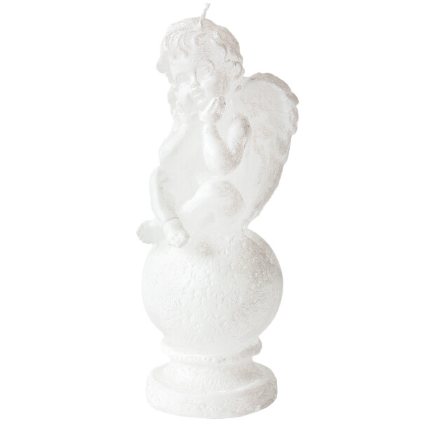 Engel Kerze auf Kugelsockel, Weihnachtsengel aus Wachs