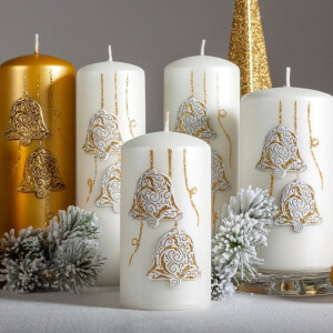 Stimmungsvolle Festtagskerze – Geschenkidee in Weiß