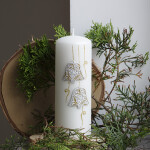 Stimmungsvolle Festtagskerze – Geschenkidee in Weiß