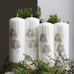 Stimmungsvolle Festtagskerze – Geschenkidee in Weiß