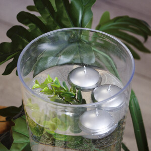 Schwimmkerzen in Metallic-Silber 12er-Set, Teelichter