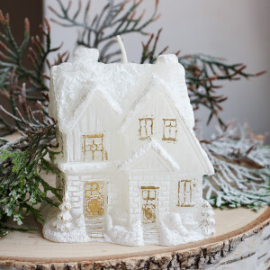 Kerze zu Weihnachten, ein Haus aus Wachs, Figurenkerze