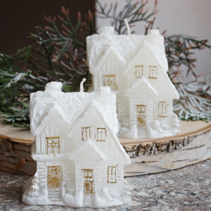 Kerze zu Weihnachten, ein Haus aus Wachs, Figurenkerze