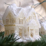 Kerze zu Weihnachten, ein Haus aus Wachs, Figurenkerze