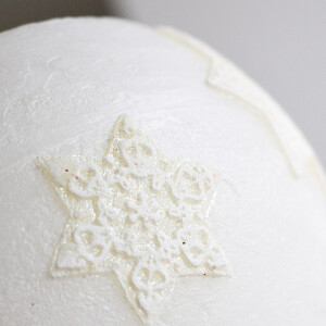 Windlicht aus Wachs, mit Teelichthalter, Rillendesign, Wachssterne