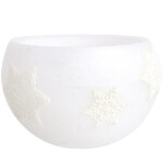 Windlicht aus Wachs, mit Teelichthalter, Rillendesign, Wachssterne