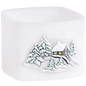 Winterlandschaft Wachs Windlicht mit einem Teelicht,...
