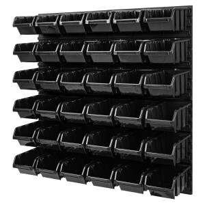 Prospaplast Wandregal mit 36 Stapelboxen a 1,55 Liter...