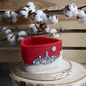 Windlicht zu Weihnachten für ein Teelicht, Lampion aus Wachs