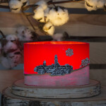 Windlicht zu Weihnachten für ein Teelicht, Lampion aus Wachs