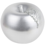 Glänzende Apfel Kugelkerze in Silber, handgefertigt