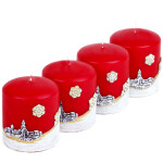 Stilsichere Stumpenkerze mit Winterlandschaft 8 x 9 cm