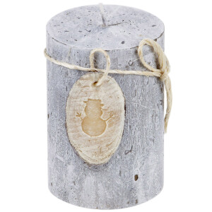 Stumpenkerze mit Wachsmotiv, Steinoptik, Kerze aus Wachs,...