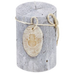 Stumpenkerze mit Wachsmotiv, Steinoptik, Kerze aus Wachs, Wachskerze