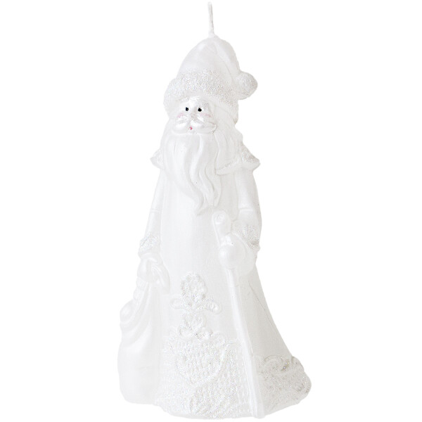 Weihnachtsmann aus Wachs, Perlmutt, wunderschöne Weihnachtskerze