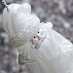 Weihnachtsmann aus Wachs, Perlmutt, wunderschöne Weihnachtskerze