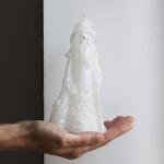 Weihnachtsmann aus Wachs, Perlmutt, wunderschöne Weihnachtskerze