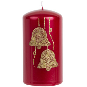 Dicke Weihnachtskerze, Kerze zu Weihnachten mit Glocken...