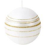 Weiße Kugelkerze, goldenen Ringen, Weihnachtskugelkerze