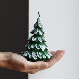 Fest-Tageskerze, Tannenbaum aus Wachs als Weihnachtskerze, Figuren Kerze