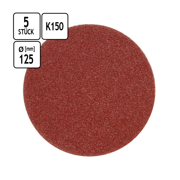 Schleifscheiben Ø 125 mm Klettscheiben Fiberscheiben 5 Stück 150 Körnung