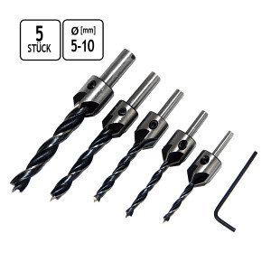Holzbohrer Satz 5-teilig-Aufstecksenker 4 bis 10 mm