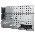 Lochwand Metall Werkzeugwand 58 x 38 cm Hakensortimet 17teilig Werkstattwand