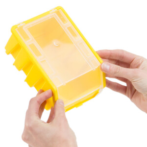 Stapelboxen mit Deckel 36 gelbe 1,0 Liter Boxen mit Deckel