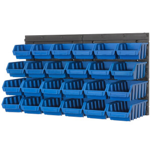 Lagerregal mit 24 Boxen in 3 Größen