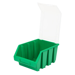 Werkstattkiste grün, mit Deckel 1 Liter, Stapelbox