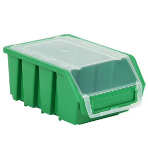Werkstattkiste grün, mit Deckel 1 Liter, Stapelbox