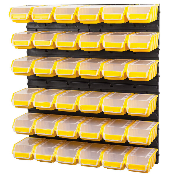 Stapelboxen mit Deckel 36 gelbe 1,0 Liter Boxen mit Deckel