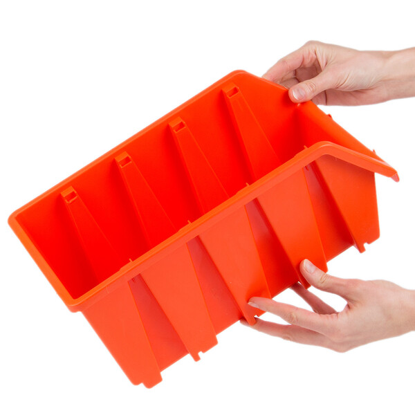 großer Lagerkasten in Orange 8 Liter Materialbehälter als Stapelbox