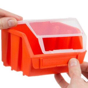 Sichtlagerkasten Orange mit Deckel 0,6 Liter