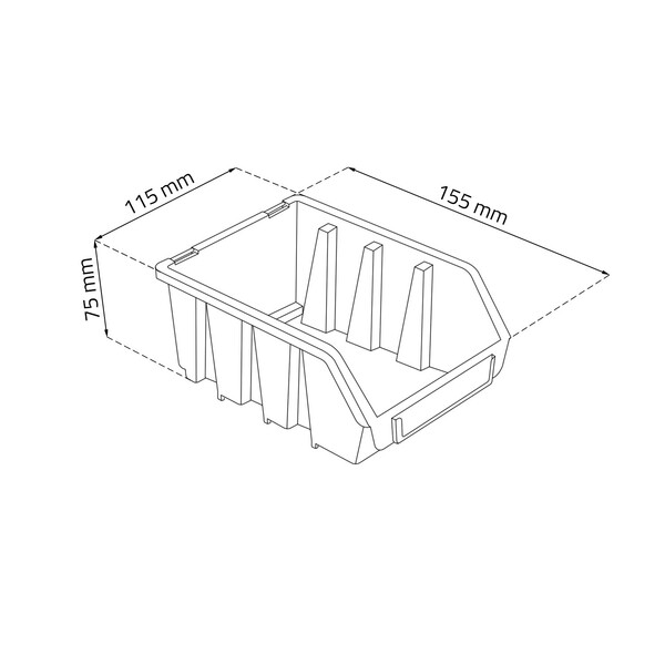 Geschlossene Industriebox Stapelbox 1 Liter in Gelb