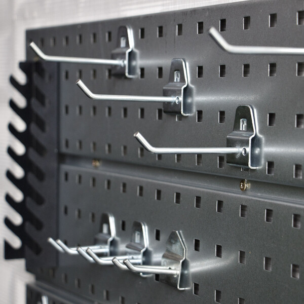 Werkzeugwand 115 x 60 cm 48teilig Metall Lochwand Hakensortiment Stapelboxen