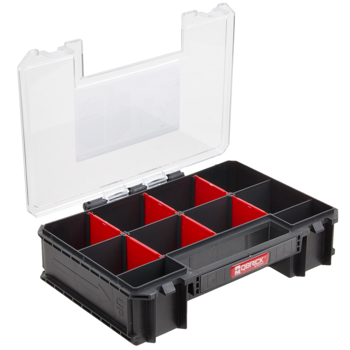 Qbrick System Two Box 100 - Stabile Lagerbox, Transportbox Schwarz, Stapelbar & Vielseitig