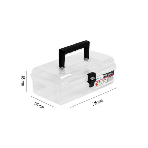 Kleinteilebox mit Verschluss und 5 Fächer