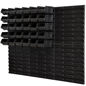 Stapelboxen Wandregal 1035 x 770 mm modulare Boxen 2 Größen 77teilig