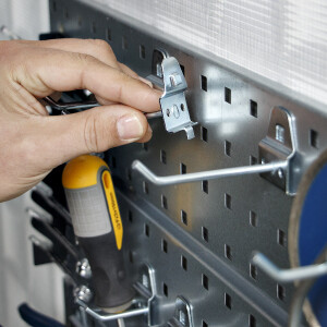 Werkzeugwand Lochwand 135-teilig 2,20 Meter, mit Sichtlagerkästen