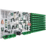 Werkzeugwand Lochwand 135-teilig 2,20 Meter, mit Sichtlagerkästen