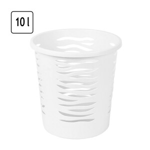 Papierkorb 10 Liter, weißer Büro Abfalleimer