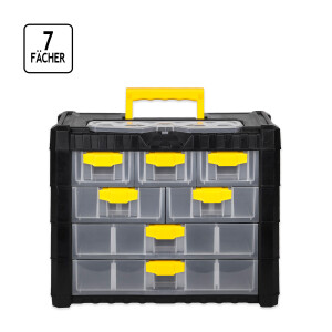 Portables Sortimentsregal, mehrfach stapelbares 7-Fächer-Werkstattregal