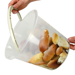Haushaltseimer mit Henkel, 10-Liter-Eimer, Pilz-Motiv