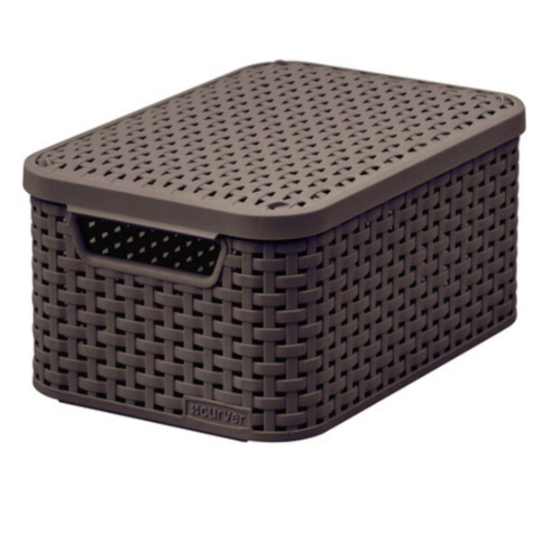 Aufbewahrungskorb Rattan Style 9 Liter Curver Rattan Optik Deckel Box