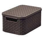 Aufbewahrungskorb Rattan Style 9 Liter Curver Rattan Optik Deckel Box