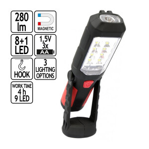 Werkstattlampe LED, Magnet, Arbeitslampe mit Magnetstandfuß