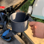Abgewinkelter Trichter, Einfülltrichter mit Sieb, Kunststoff, groß, Öl, Benzin, Diesel