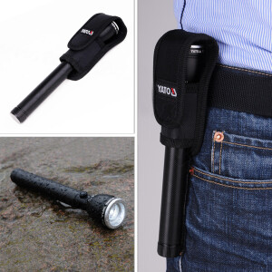 massive Aluminium LED Taschenlampe, Werkstattlampe, Lampe mit Gürteltasche